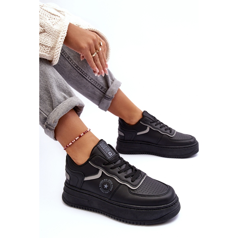 Naisten urheilukengät tennarit Big Star MM274232 musta 1