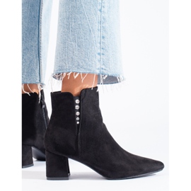 Shelovetin mustat mokkanahkaiset naisten nilkkurit 2