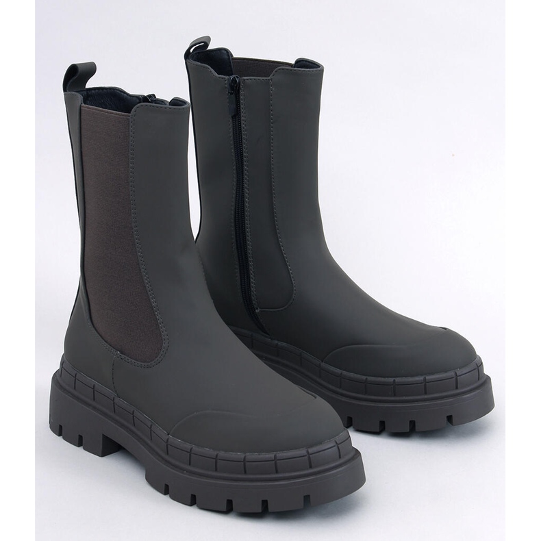 Faime Kaki korkeat Chelsean saappaat vihreä 1