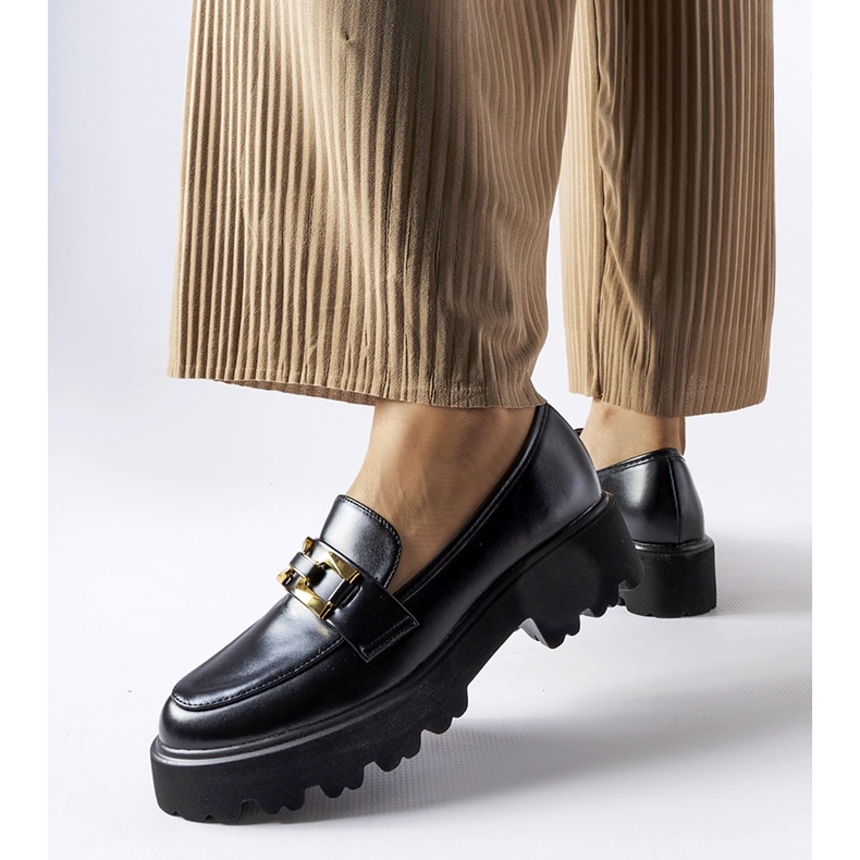 Inna Mustat naisten housut, joissa on Piazzo-solki 1