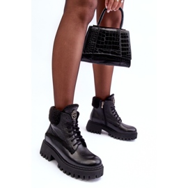 Naisten nahkasaappaat mustat Lemar Vergo 1