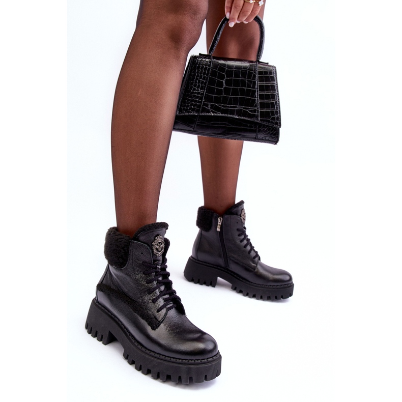 Naisten nahkasaappaat mustat Lemar Vergo 1