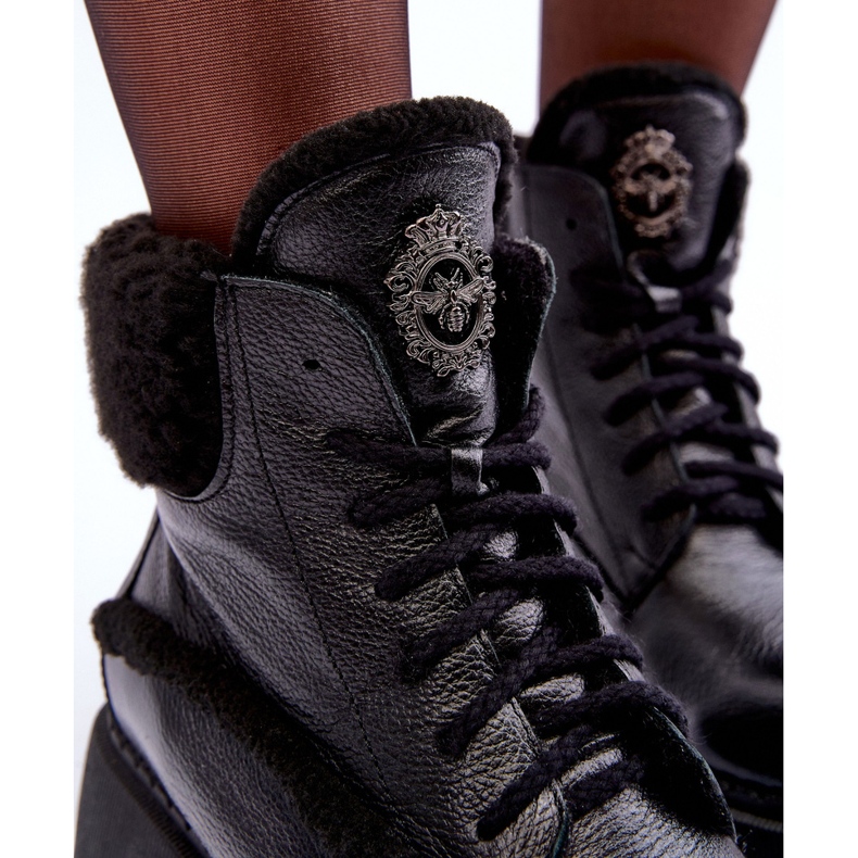 Naisten nahkasaappaat mustat Lemar Vergo 2