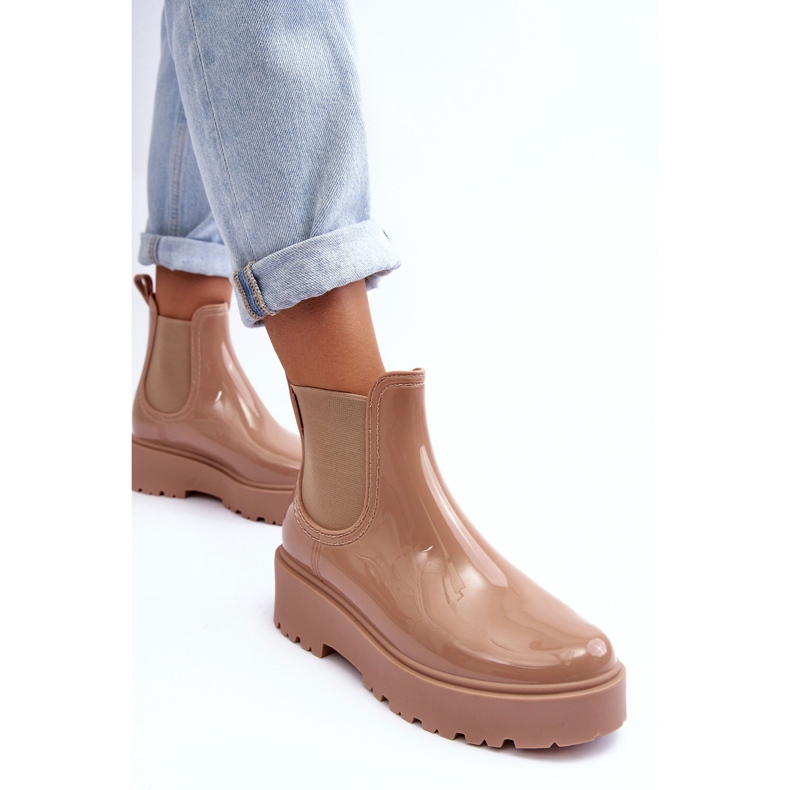 Patentti Big Star Platform Wellington Boots MM274396 beige 1
