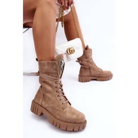 PS1 Mokkanahkaiset Worker-nilkkurit koruilla, tumma beige Marx 1