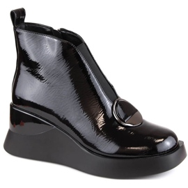 D&amp;A S.Barski Premium Collection W OLI228A mustat kiila saappaat 1