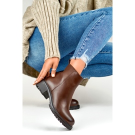 Klassiset ruskeat naisten nilkkurit eko-nahasta 1