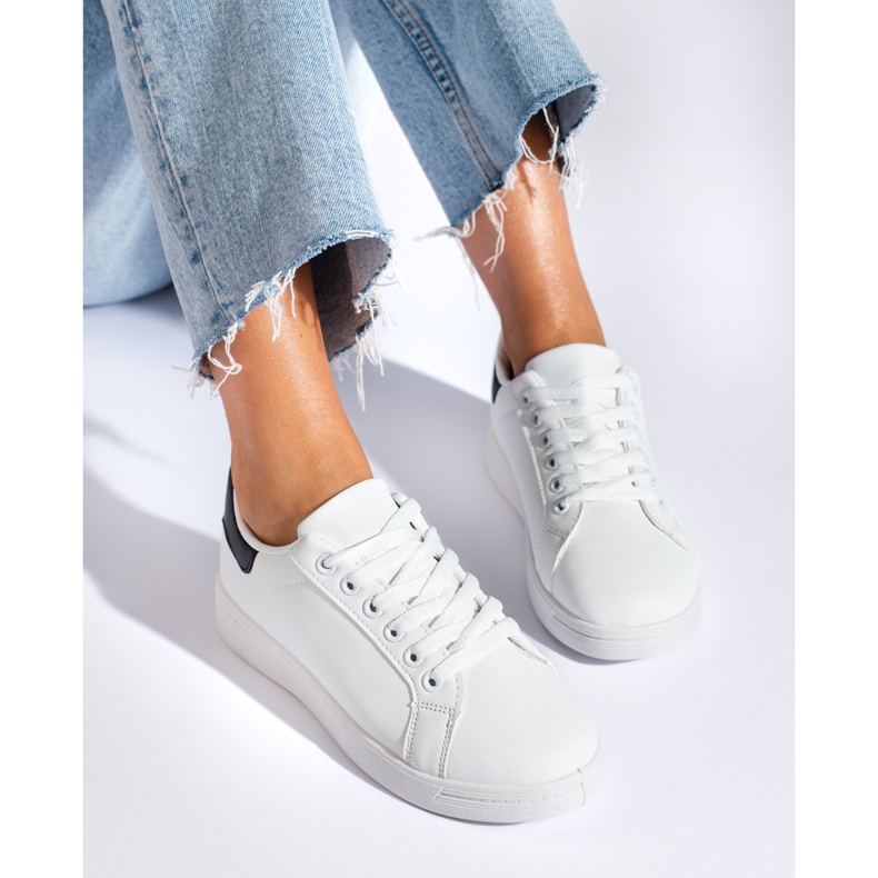 Shelovetin valkoiset klassiset naisten urheilukengät valkoinen 2