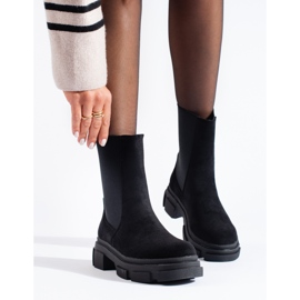 Shelovet mustat mokkanahkaiset nilkkurit 1