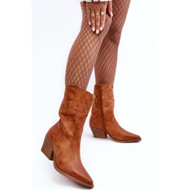 PH2 Camel Ursuline -nahkaiset matalakorkoiset cowboysaappaat ruskea 1