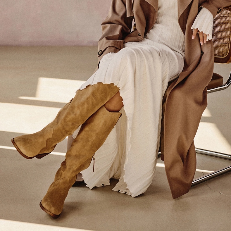 Marco Shoes Iolanda -cowboy -saappaat koristeompeleilla beige 1