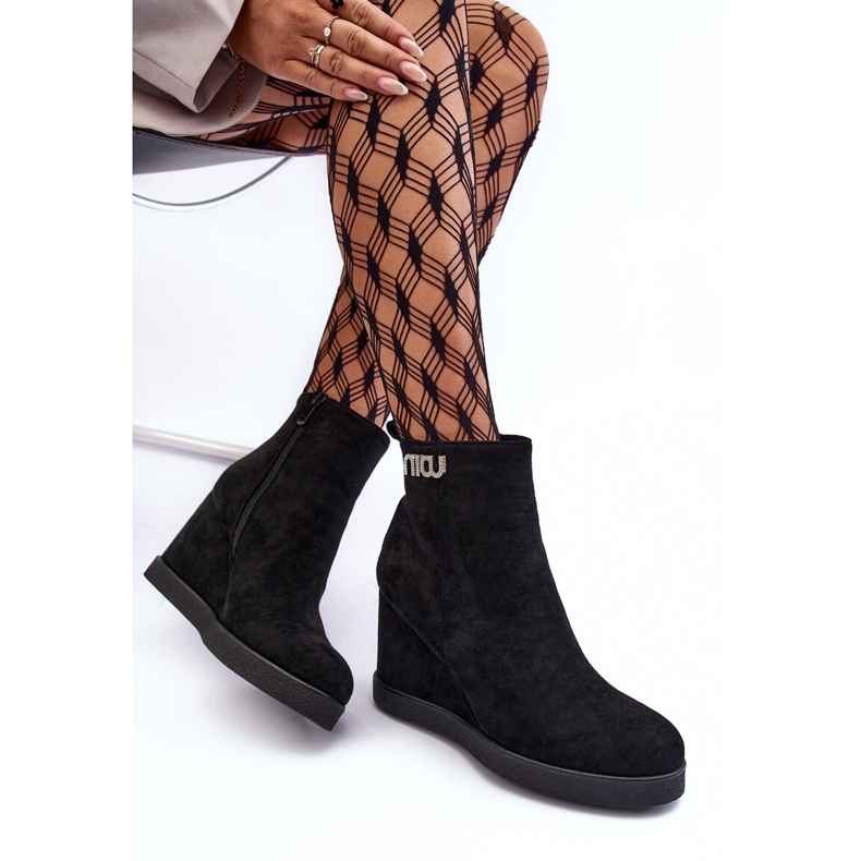 PS1 Mokkanahkaiset eristetyt kiilanilkkurit, joissa koristelu, musta Vere 1