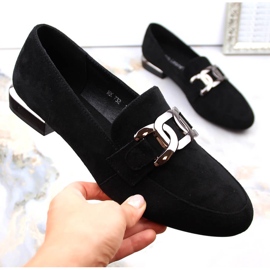 Naisten mokkanahka kengät ketjulla, musta Sergio Leone MK732 1