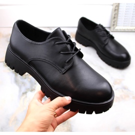 Naisten mustat oxford-kengät Sergio Leone PB201 2