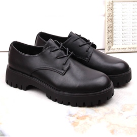 Naisten mustat oxford-kengät Sergio Leone PB201 3