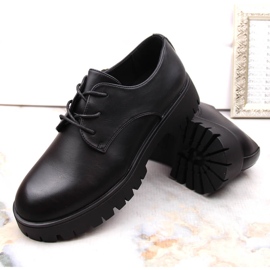 Naisten mustat oxford-kengät Sergio Leone PB201 4