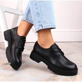 Naisten mustat oxford-kengät Sergio Leone PB201 6