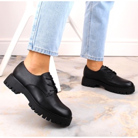 Naisten mustat oxford-kengät Sergio Leone PB201 7