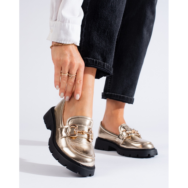 Shelovet kultaiset housut paksulla pohjalla kultainen 1