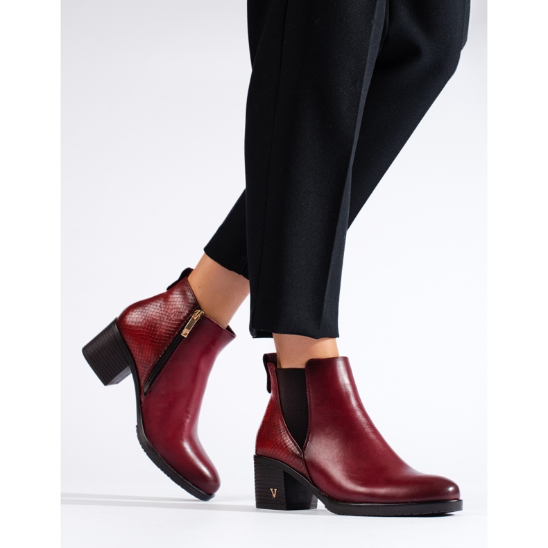 W. Potocki Potockin viininpunaiset naisten korkeakorkoiset nilkkurit punainen 1