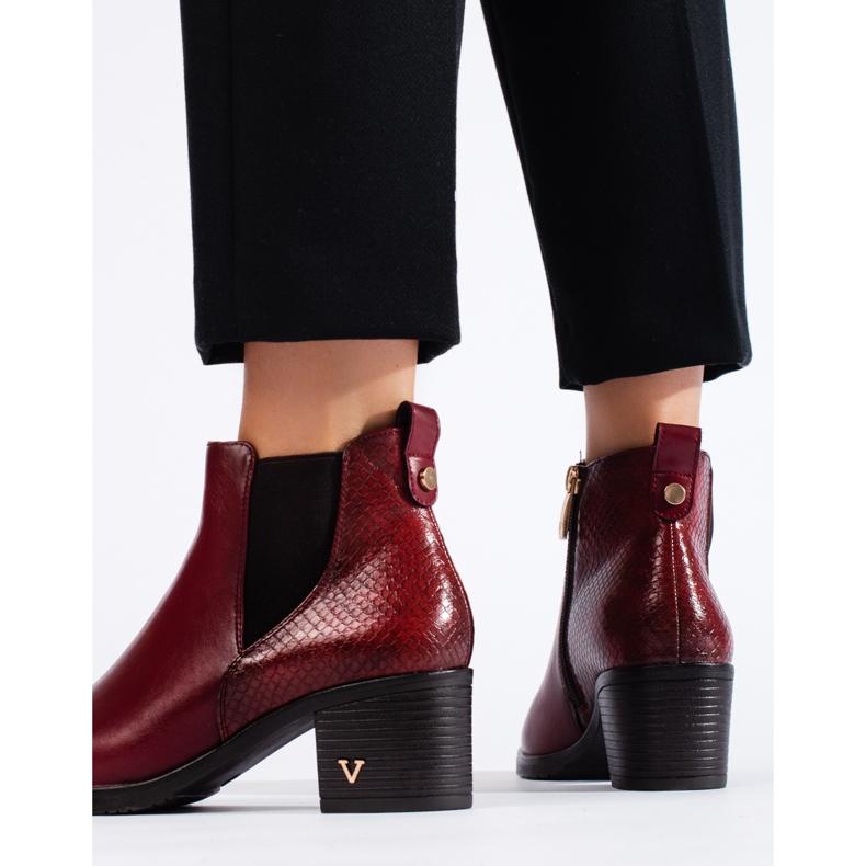 W. Potocki Potockin viininpunaiset naisten korkeakorkoiset nilkkurit punainen 2