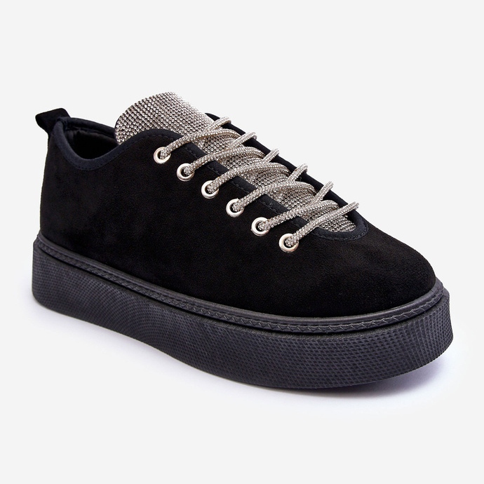 PS1 Mustat Ecean naisten urheilukengät, jotka on koristeltu strassikivillä 1