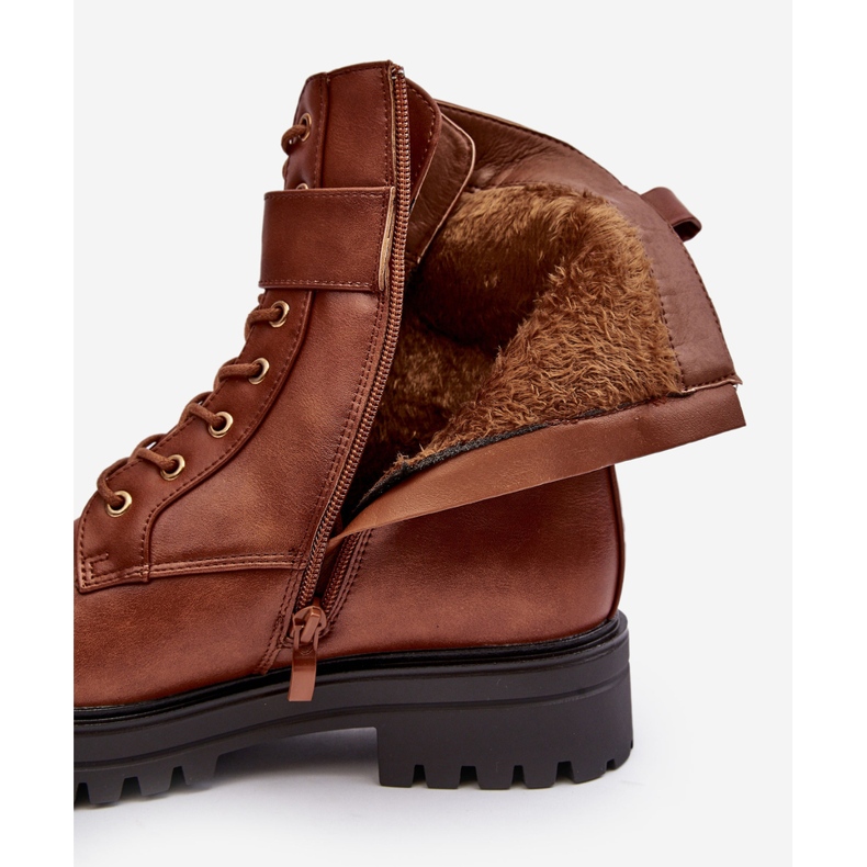 PS1 Naisten työsaappaat vetoketjulla ja koristeella, ruskea Ciossava 1