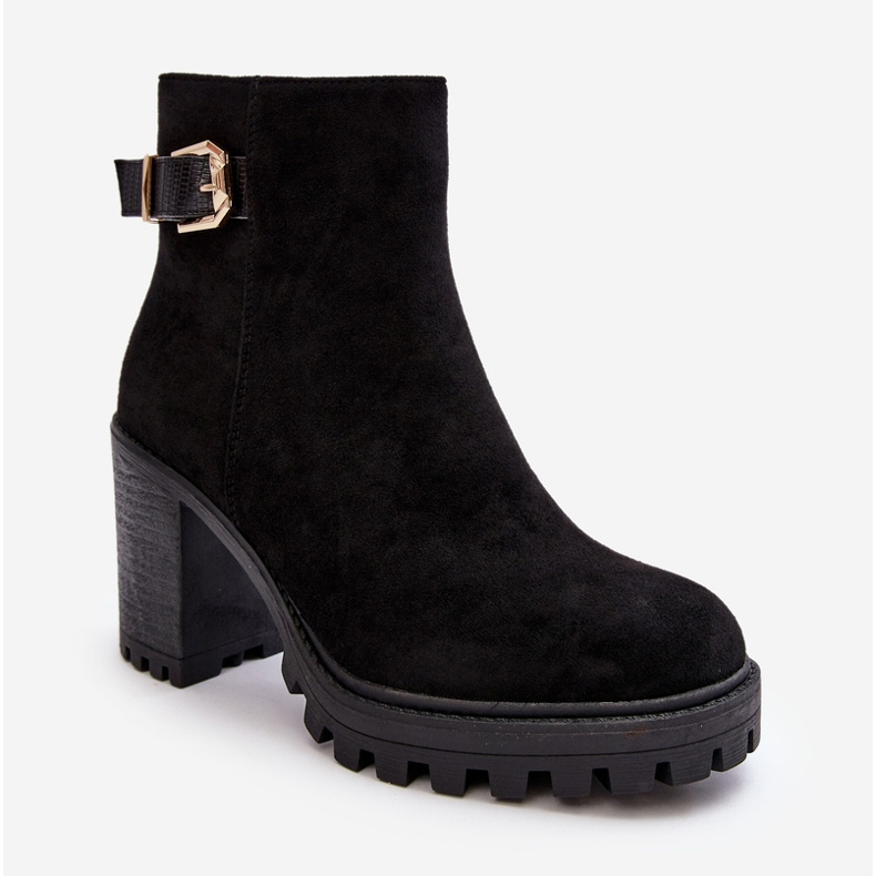 PS1 Naisten mokkanahkaiset nilkkurit, joissa on musta Menoria-koriste 1