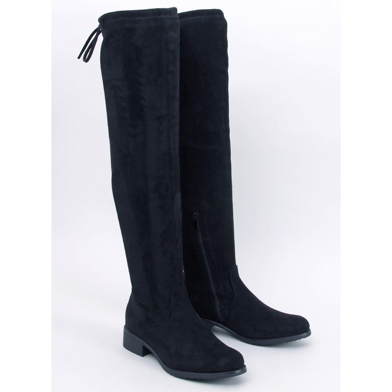 Meyersin mustat mokkanahkaiset polven yli ulottuvat saappaat 1