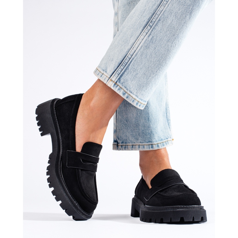 Shelovet naisten mustat mokkanahkaat 1