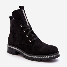 PS1 Naisten mokkanahkaiset nilkkurit, joissa on musta Plesca-koriste 2