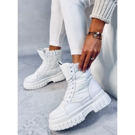 Litteät nauhasaappaat Barkin Blanco valkoinen 2