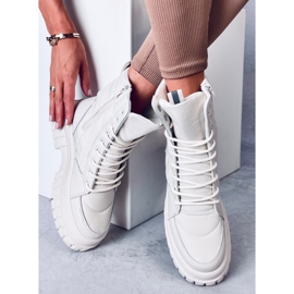 Litteät nauhasaappaat Barkin Beis beige 2