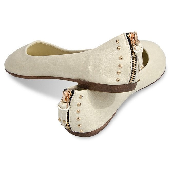 BM Ballerinat vetoketjulla S-151 Beige 2
