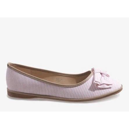 Vaaleanpunaiset ballerinat, joissa rusetti SK40 vaaleanpunainen 1