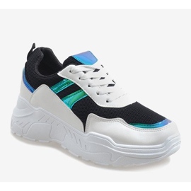 Muodikkaat mustat urheilukengät LL1743 valkoinen 1