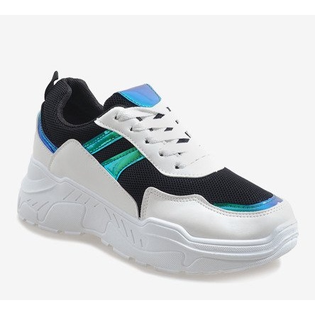 Muodikkaat mustat urheilukengät LL1743 valkoinen 1