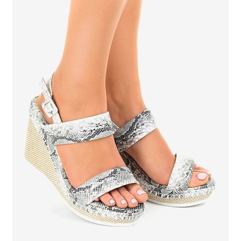 Käärmeen kiilakengät U-6291 valkoinen 1