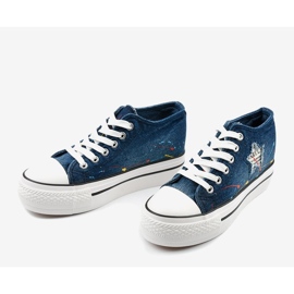 Tummansiniset lenkkarit, joissa Mirarenna -kiilat sininen 1