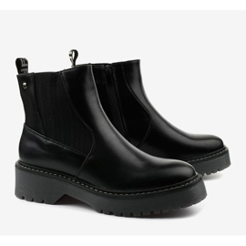 Mustat litteät saappaat Cavern-ekonahkaa 1