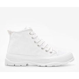 Valkoiset korkeat lenkkarit paksulla Evelin -pohjalla valkoinen 1