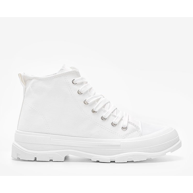 Valkoiset korkeat lenkkarit paksulla Evelin -pohjalla valkoinen 1