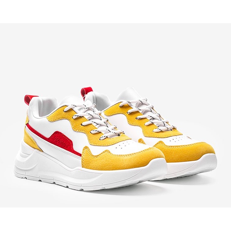 Valkoiset lenkkarit keltaisilla Alexia -lisävarusteilla valkoinen 1