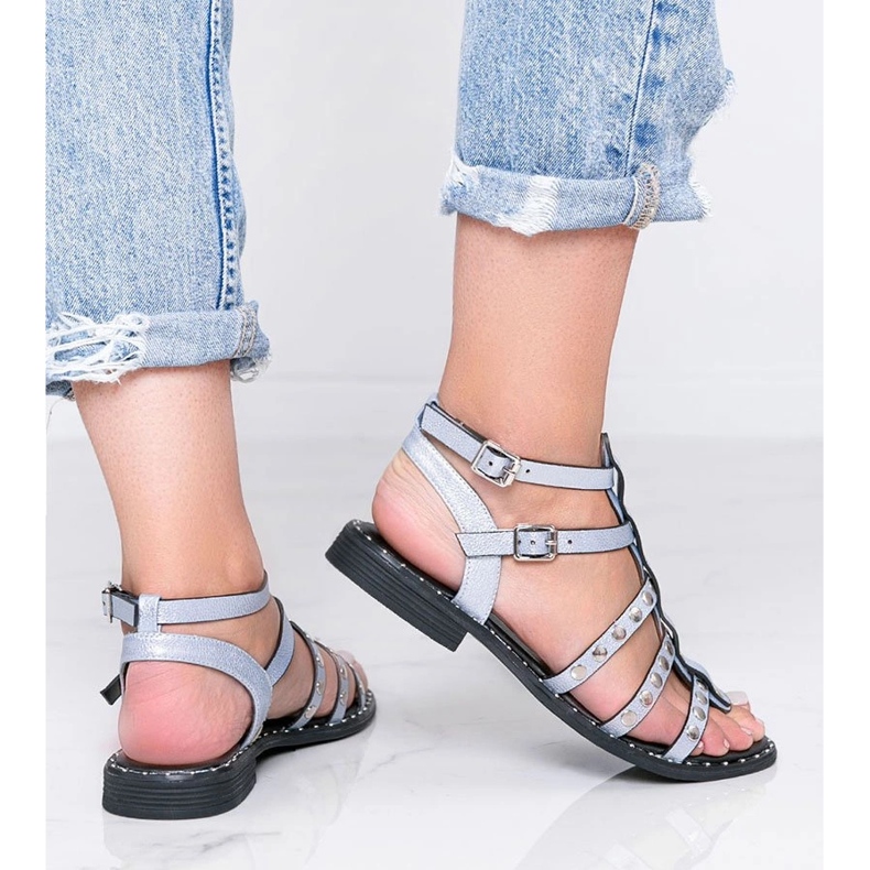 Xana sininen metallinen gladiaattorisandaalit 2