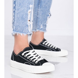 Naisten mustat lenkkarit paksulla Nolita -pohjalla 1