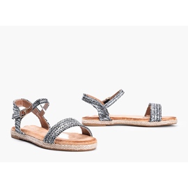 Balerian mustat ja hopeiset naisten sandaalit hopea 1