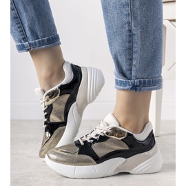 Kultaiset lenkkarit korkealla pohjalla Rude musta 1