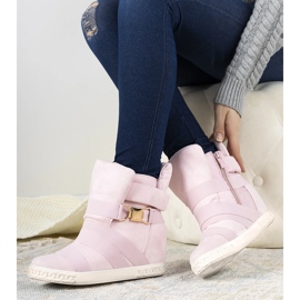 Vaaleanpunaiset kiilakengät vaaleanpunainen 1