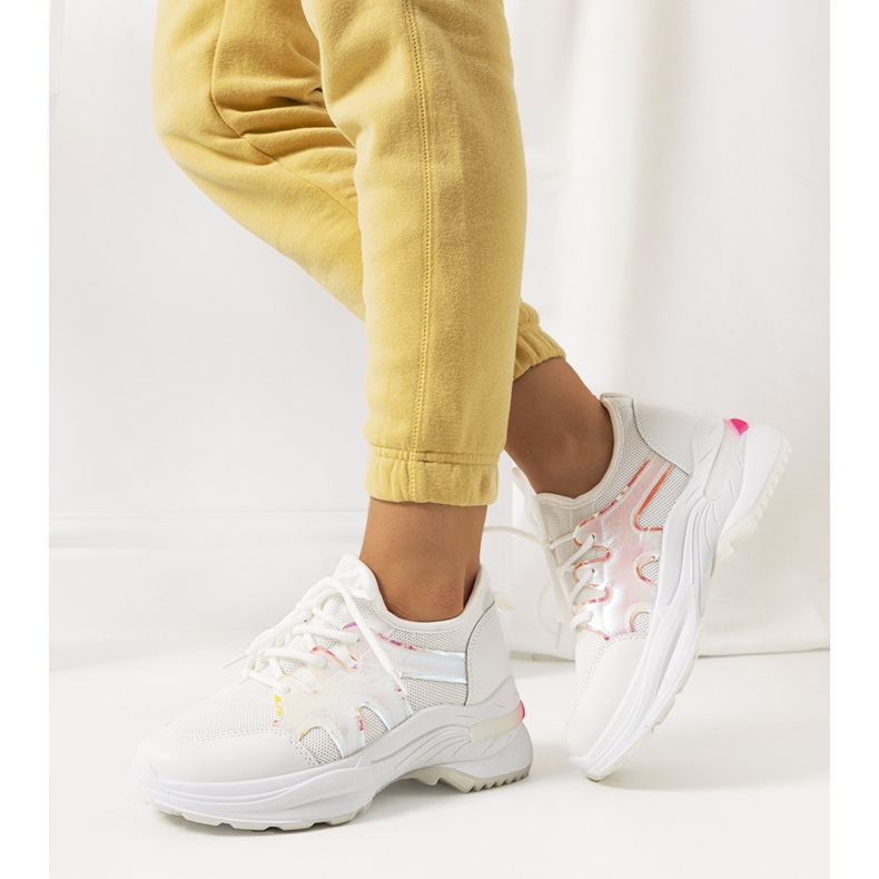 Vaaleanpunaiset ja valkoiset Bates-lenkkarit valkoinen vaaleanpunainen 1