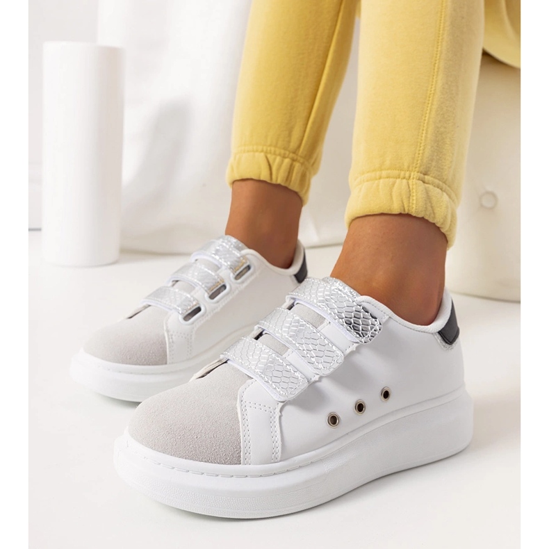 Herrick naisten valkoiset ja hopeiset tennarit valkoinen 1